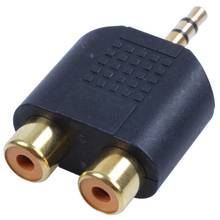 New 1/8" 3.5mm Jack to 2 RCA Adaptor Y Splitter Stereo Male 2x Female Gold Mini 2024 - buy cheap