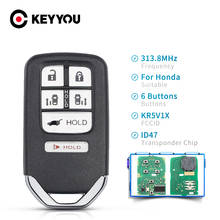 KEYYOU For Honda Odyssey Driver 2014 2015 2016 2017 Smart Car Key 313.8Mhz 6 5+1 Buttons ID47 Chip FCCID KR5V1X FSK 2024 - buy cheap