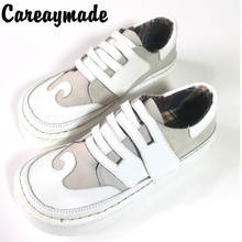 Careaymade-zapatos de piel auténtica para mujer, calzado informal, transpirable, con suela gruesa, estilo británico, retro, coreano, para primavera 2024 - compra barato