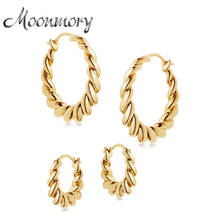 Moonmory 925 Sterling Silver Popular Design Huggie Hoop Earrings Gold Graduated Tidal Hoops Earring For European Women Jewelry 2024 - buy cheap