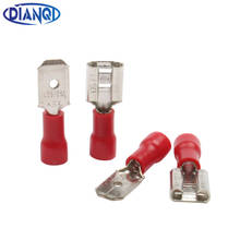 100pcs FDD1.25-250 MDD1.25-250 6.3mm Red Female + Male Spade Insulated Electrical Crimp Terminal Connectors Wiring Cable Plug 2024 - buy cheap