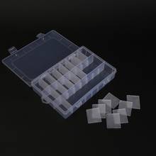 Caixa de plástico destacável para armazenamento, organizador retângulo transparente com 24 espaços, contêiner de joias para brincos, 1 peça 2024 - compre barato