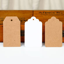 Etiquetas de regalo de papel Kraft en blanco, 500 piezas, 4x7cm, etiquetas de precio para embalaje, Tarjeta para decoración de fiesta de boda 2024 - compra barato