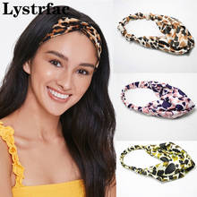 Lystrsac-Diadema con estampado de leopardo trenzado para mujer y niña, turbante elástico, accesorios para el cabello, novedad 2024 - compra barato