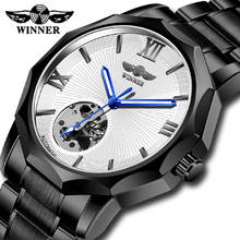 Winner White Skeleton Dial Mens Watches Top Brand Luxury Stainless steel Automatic Mechanical Watch for men 2024 - buy cheap