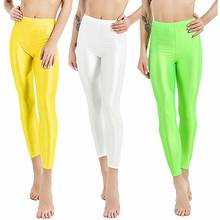 Women Pant For Girl Spandex Shiny Solid Color Fluorescent Leggings Casual Elastic High Quality Large Size 1PC Trousers New 2024 - buy cheap