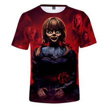 Annabel Men Women Horror Movie Annabel Printed 3D T-shirt Fashion Casual Harajuku Cartoon Funny O-Neck Short-Sleeved T Shirts 2024 - buy cheap