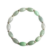 Pulseira personalizada jade esmeralda natural, bracelete ajustável, joias, acessórios de moda, faça você mesmo, amuleto de sorte 2024 - compre barato