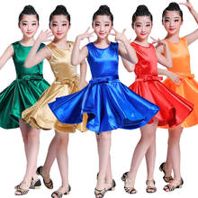 5 видов цветов платье для латиноамериканских танцев для девочек, современные юбки для бальных танцев, сальсы, танго, костюм для сцены, Детская Одежда для танцев 2024 - купить недорого
