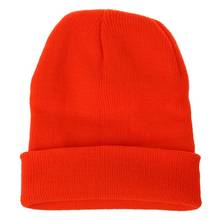 Зимняя шапочка вязаная Лыжная шапка, теплая шапка (ярко-оранжевый) 2024 - купить недорого