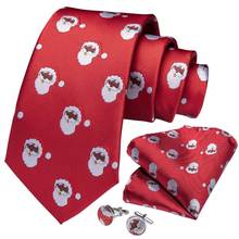 Corbata de seda de calidad para hombre, pañuelo de Halloween, mancuernas, conjunto de regalo, DiBanGu SJT-7275, color rojo y blanco, diseño novedoso 2024 - compra barato