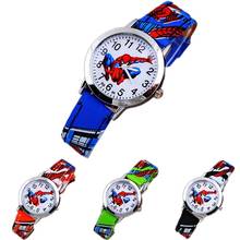 Children's Cartoon Watch Spiderman Leather Strap Quartz Watch Best Child Wristwatch Gift 2024 - buy cheap
