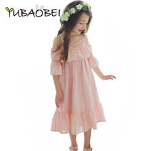 Летние Детские платья для девочек, милое пляжное платье принцессы элегантный кружевной хлопковый сарафан Одежда для маленьких девочек 4, 6, 8, 10, 12, 14 лет 2024 - купить недорого