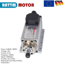 EU Free Vat Square Air cooled Spindle Motor 800W / 0.8KW ER11 24000rpm 400Hz 6.5A For CNC Lathe milling Machine 2024 - buy cheap
