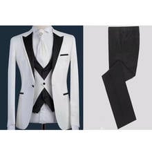 Custom Made Groom Suit With Pants Slim Fit Men Tuxedo Suit For Wedding Prom Groom Business Three Pieces Suit (Jacket+Pants+Vest) 2024 - buy cheap