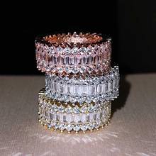 QTT 2022 Brilliant Women's Ring Bling White Crystal Zircon Finger Ring Silver Gold Fashion Wedding Bridal Jewelry 2024 - buy cheap