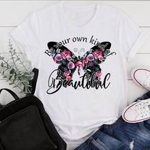 Women Clothes Cartoon Flower Butterfly Letter Ladies Summer Print Fashion Tshirt Female Short Sleeve Tee Top Graphic T-shirt 2024 - buy cheap