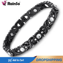 Rainso White Crystal Gem Stainless Steel Fashion Health Jewelry Magnetic Bracelets for Women Gifts Charm Chain & Link 2021 2024 - buy cheap