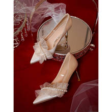 Женские туфли на высоком каблуке-шпильке, свадебные туфли цвета шампанского, обувь для подружки невесты, новинка 2020 2024 - купить недорого