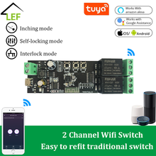 2CH Tuya Switch Wireless WiFi Switch Module Smart life APP Remote Control DIY Smart Home 2Gang Relay work with Alexa Google Home 2024 - buy cheap