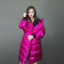 2022 New Thick Bright Face Long Parkas Jacket Women Clothes Winter Korean Loose Hooded Down Cotton Coat Women Overcoats M811 2024 - buy cheap