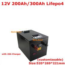 LiFepo4-batería de litio de 12V, 200Ah, 250Ah, 300Ah, con BMS, para barco, fuente de alimentación al aire libre, almacenamiento de energía RV + cargador de 20A 2024 - compra barato