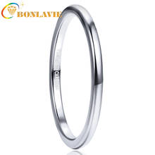 BONLAVIE 2mm Wide Steel Color Polished Tungsten Carbide Ring Unisex Men Women Classic Promise Anel Masculino Simple Ring 2024 - buy cheap