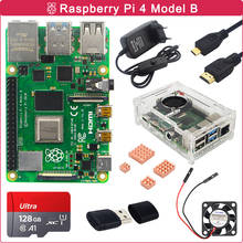 Kit raspberry pi 4 model b kit, 2gb, 4gb, 8gb ram, dissipador de calor, interruptor da fonte de alimentação, 32g, 64g, cartão de 128g para raspberry pi 4 b 2024 - compre barato