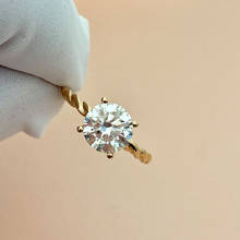 Anillo de oro de 18K 100%, sortija de boda con diamantes de moissanita VVS, 1 quilate, color D, con certificado nacional 2024 - compra barato