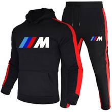 2 Pieces Sets Tracksuit Men Hooded Sweatshirt+pants Pullover Hoodie Sportwear Suit BMW M Casual Men Clothes Size S-3XL 2024 - купить недорого