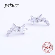 Pekurr 925 Sterling Silver Star Cubic Zirconia Meteor Tail Stud Earrings For Women Accesories Diamond Earrings Fashion Jewelry 2024 - buy cheap