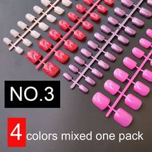 4 Sets Of Mixed Colors False Nail Tips 10 Sizes 24pcs/set Square False Nails 2024 - buy cheap