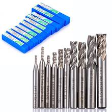 10Pcs HSS Aluminum 4 Flutes End Mill Cutter 2-10mm CNC Straight Shank Milling Woodworking Tool End Mill Router Bit For Wood 2024 - buy cheap