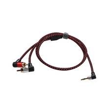 90 Degree 3.5mm Male to 2 RCA Male Cable Right Angle Stereo AUX Y Splitter Cord Microphone Jack Plug for Laptop 1M 2024 - buy cheap