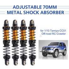 4pcs Adjustable 70mm 80mm Metal Shock Absorber Damper for 1/10 Tamiya CC01 RC Crawler Off-road Car 2024 - buy cheap