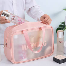 Necessaire feminina transparente à prova d'água, bolsa portátil para lavar maquiagem, grande capacidade, organizador de cosméticos, banheiro, kit de higiene 2024 - compre barato