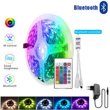 Цветная (RGB) Bluetooth Светодиодные ленты светодиодный светильник лента SMD 2835 DC12V Водонепроницаемый 5 м 10 м Диодная лента Гибкая RGB светильник ing с контроллером и поддержкой Bluetooth 2024 - купить недорого