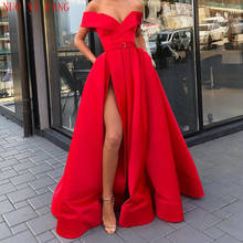 Vestido de noche Formal de noiva, traje de fiesta de graduación, rojo, de lujo, sexy, bolsillos con abertura lateral, novedad 2024 - compra barato