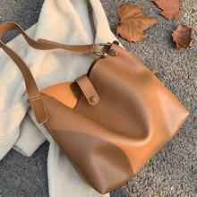 Вместительная дамская сумка на плечо, дизайнерская модная сумочка, роскошный мессенджер из искусственной кожи, повседневный простой мешок 2024 - купить недорого