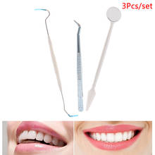 3 pçs/set Aço Inoxidável Kit Ferramentas Raspador de Tártaro Dos Dentes Dental Boca Espelho Dentistas Escolher Ferramenta Kit Scaler Dentes para Os Dentes 2024 - compre barato
