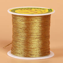Cuerda de nudo chino para manualidades, hilo de costura hecho a mano, herramienta de artesanía, Color plateado/dorado, 120cm 2024 - compra barato