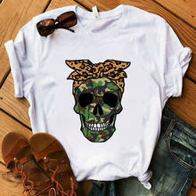 Women's T-shirt 2021 Summer New Hipster T-shirt female Skull Print Tshirt Harajuku Short Sleeve Tshirt Round neck Lady T Shirt 2024 - buy cheap