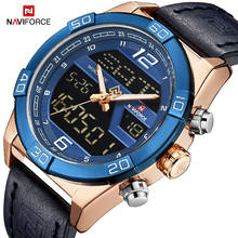 Naviforce relógio esportivo masculino, relógio de pulso à prova d'água fashion quartzo com tela dupla de tempo para homens 2024 - compre barato