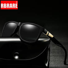RBRARE, квадратные поляризованные солнцезащитные очки из сплава, мужские винтажные зеркальные солнцезащитные очки, высокое качество, легкий металл + Поликарбонат, Oculos Feminino 2024 - купить недорого