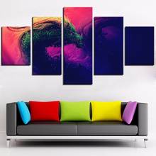 Pintura en lienzo de dragón verde para decoración del hogar, carteles abstractos de estilo púrpura, calcomanías modernas, obra de arte, 5 piezas 2024 - compra barato