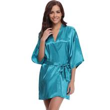 New Short Sexy Ladies' Rayon Robe Gown Hot Sale Women's Summer Mini Nightgown Solid Color Kimono Sleepwear S M L XL XXL SG036 2024 - buy cheap