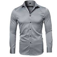 Purple Men's Bamboo Fiber Dress Shirt 2020 Brand New Slim Fit Long Sleeve Chemise Homme Non Iron Easy Care Formal Shirt For Men 2024 - buy cheap