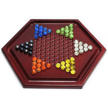 New Top Grade Chinese Checkers Chess Set Multicolor Marble Groove Fine Wooden Chessboard Classic Family Children Gift Board Game 2024 - buy cheap