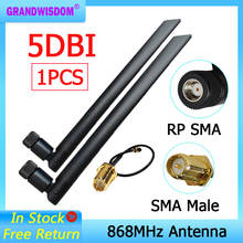 868 MHz 915 MHz antena 5dbi RP-SMA conector GSM 915 MHz 868 MHz mucho antena antenne impermeable + 21cm SMA macho/u FL Cable Pigtail 2024 - compra barato