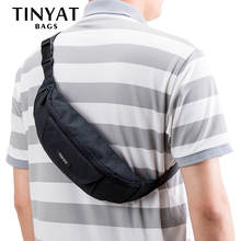 TINYAT Canvas Crossbody Bags For Men Waterproof Outdoor Sports Shoulder Bags Teenager Functional Travel Wallet Banana Waist Pack 2024 - buy cheap